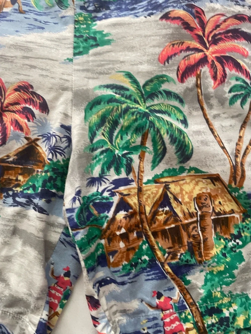 Mens Hawaiian Scenic Beach Surf Coastal Print Elastic Waist Shorts Nautica-L/XL